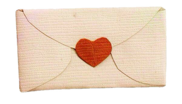 A letter with a heart seal.